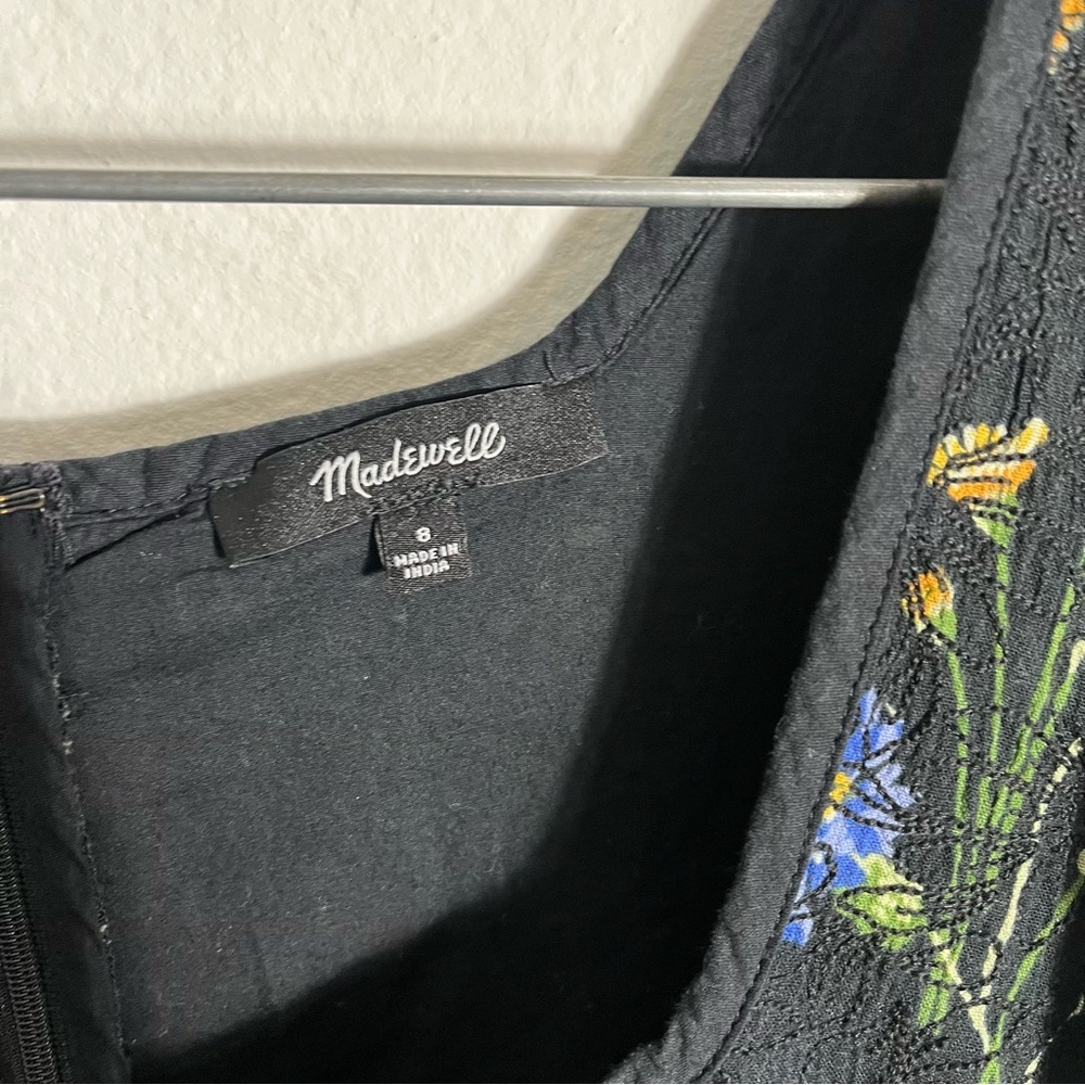 MADEWELL Xiomara Floral Print Long Sleeve Cotton Midi Dress N5287 - Picture 8 of 11